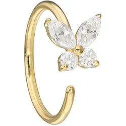 14 Karat Gold Nasenring MOISSANIT-SCHMETTERLING - biegbar