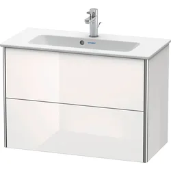 Duravit XSquare Waschtischunterbau Compact, wandhängend, 2 Schubkästen, 810x560x388mm, XS416604040, Farbe: Schwarz Hochglanz Lack