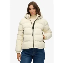 Superdry für Damen. W5011996A Weiße Sports Steppjacke (M), Lässig, Polyester