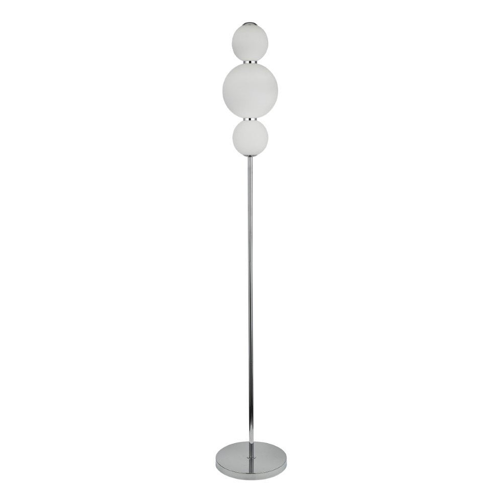 Searchlight Design vloerlamp Snowball wit met glas en metaal