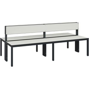 CP-Möbel Umkleidebank 8062-400, Sitzfläche Holz, 200 cm, grau / anthrazit, doppelt
