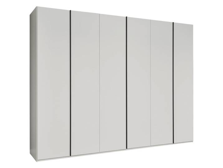 hülsta Drehtürenschrank Neva, Weiß, Anthrazit, furniert, 6 Fächer, 299.2x229.4x59.5 cm, Schlafzimmer, Kleiderschränke, Drehtürenschränke