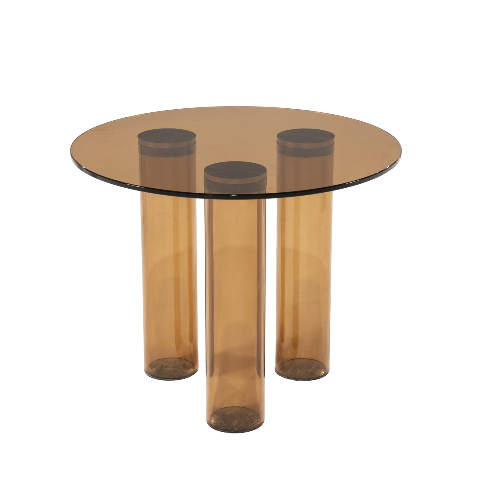 By-Boo Ronde Bijzettafel Aero Glas Bruin - Diameter: 50 cm
