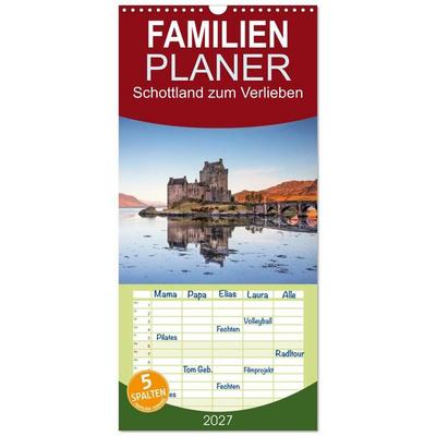 Familienplaner 2027 - Schottland zum Verlieben mit 5 Spalten (Wandkalender, 21 x 45 cm) CALVENDO