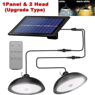 Uplift Essentials Solar Pendant Light With Remote Control Outdoor LED Chandelier white 2head(upgrade Type)