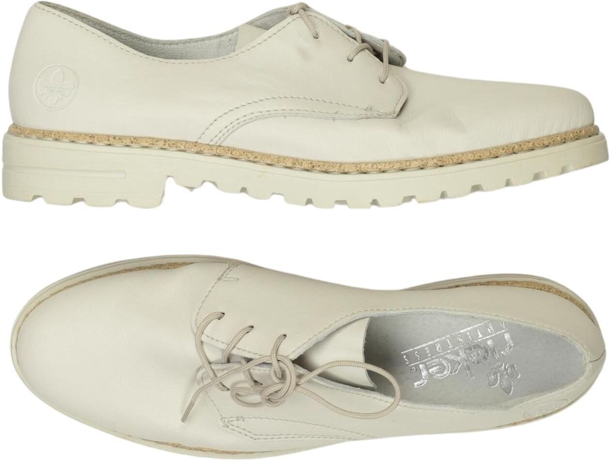 Rieker Damen Halbschuh, Cremeweiß, Gr. EU 42, Leder - Second Hand