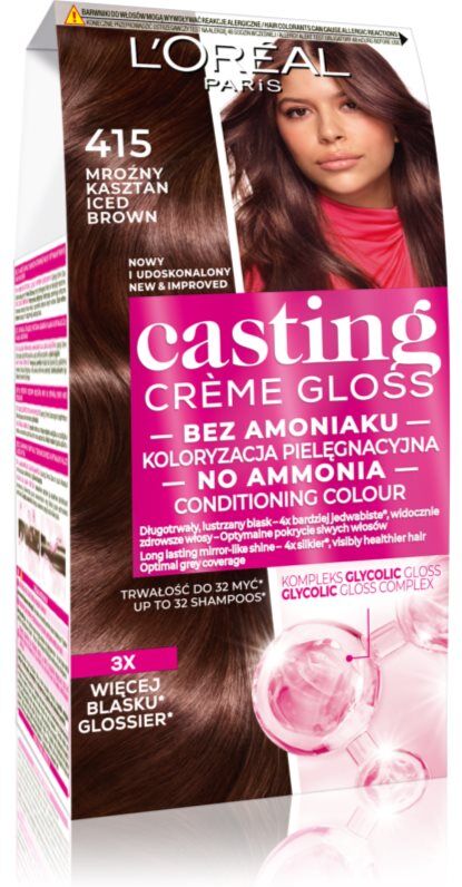 L’Oréal Paris Casting Creme Gloss Hårfarve Skygge 415 Iced Brown 1 stk.