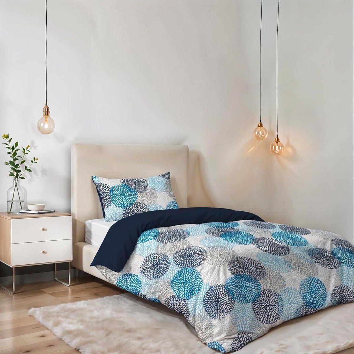 Dekbedovertrek Set met Kussensloop - Blauw - 150x200 cm