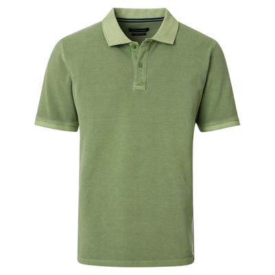 Poloshirt CASAMODA "CASAMODA Polo-Shirt uni", Herren, Gr. M, grün, 100% Baumwolle, Shirts