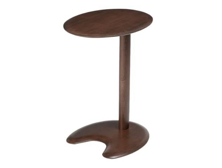 OIFAODAO Runde Tische， for Couch, modernes Design, Akzenttisch(/Walnut,A)