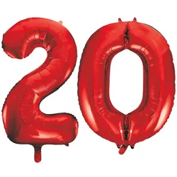 XL Folienballon rot Zahl 20