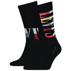 Levis 2P Logo Retro Regular Socks Schwarz Gr 39/42 Herren