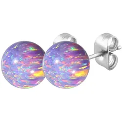 Chirurgenstahl Ohrstecker SYNTHETISCHER OPAL
