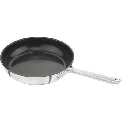 Bratpfanne ZWILLING "TrueFlow", silber (silberfarben, schwarz), B:28cm H:9,7cm L:50cm Ø:28cm, Pfannen, Bratpfanne, Keramik-Antihaftbeschichtung, 18/10 Edelstahl, Rostfrei, Induktion