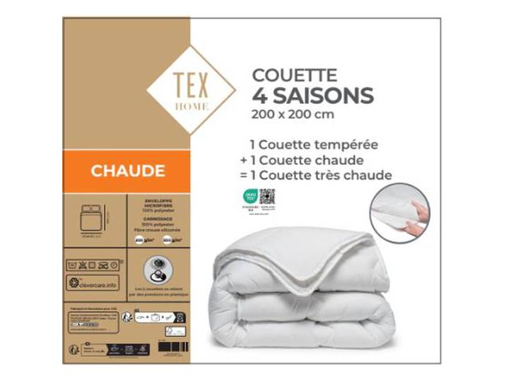 Couette 4 Saisons Microfibre 200x200cm TEX HOME