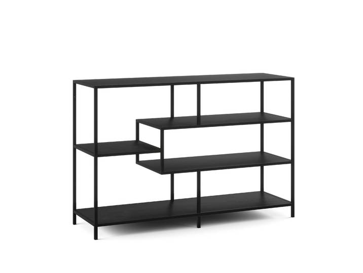 Bücherregal SEAFORD 117 x 78 cm schwarz