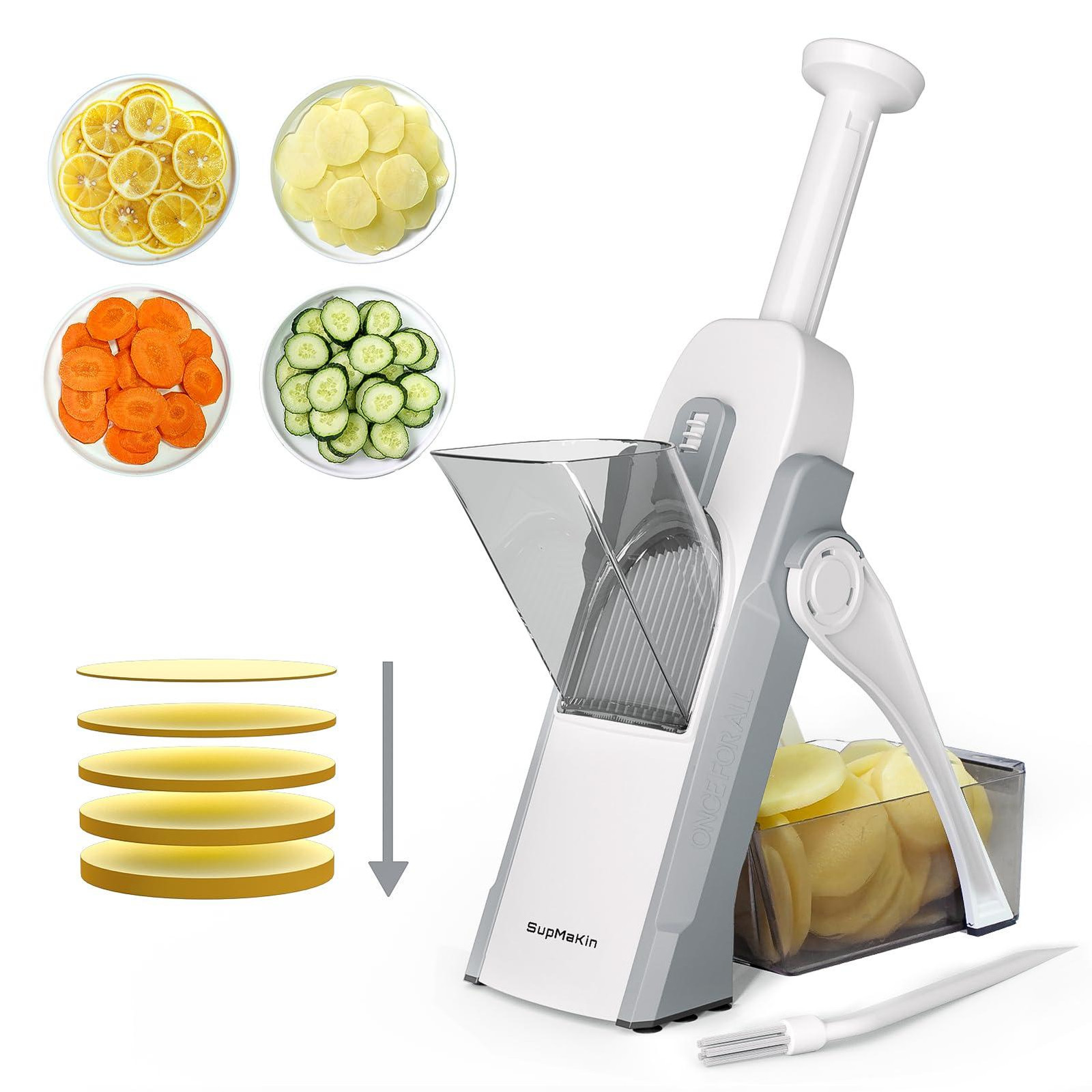 Dripio Groentesnijder Mandoline, 16-delig, instelbaar van 0,1 tot 8 mm