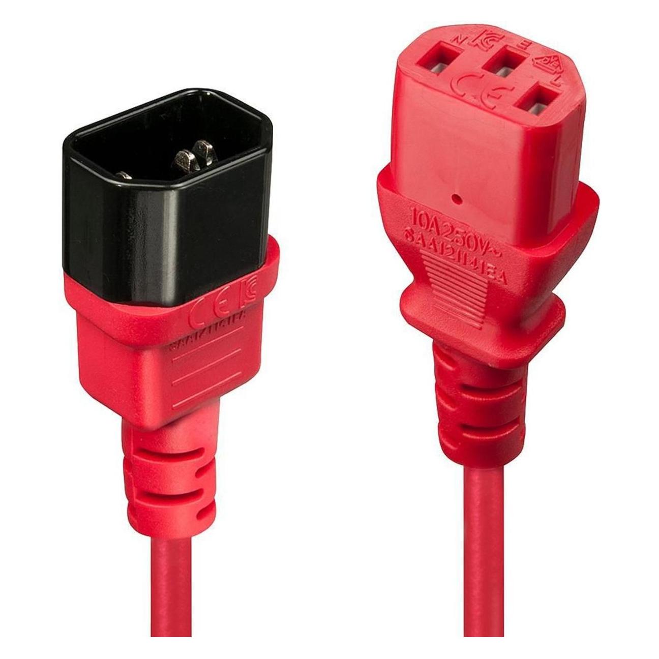 Lindy 1m IEC Verlaengerung, rot (1 m) (30477)
