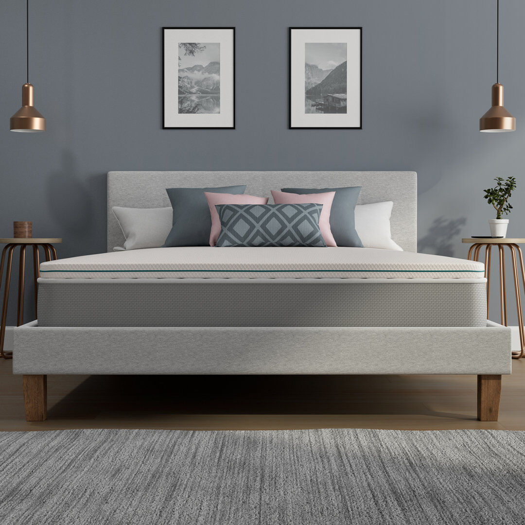 White Noise 2.5cm Anti-Slip Memory Foam Mattress Topper White Small Double (4')