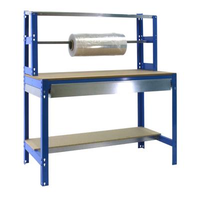 Proregal Packtisch Buffalo mit Schubfach | HxBxT 84x150x76cm | Traglast 600kg | Blau