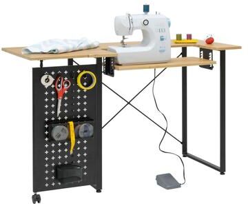 Sew Ready Pivot Sewing Table with Folding Top Adjustable Platform and Storage Peg Panel