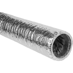Dämmrohr flexibel DN200 L=1000mm mit Alubeschichtung, 20mm Wandst.