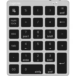 LOGILINK ID0212 - Nummernblock, Bluetooth, silber
