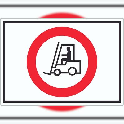 HB-Druck Gabelstapler Durchfahrt verboten Symbol Aufkleber A0 (841x1189mm)