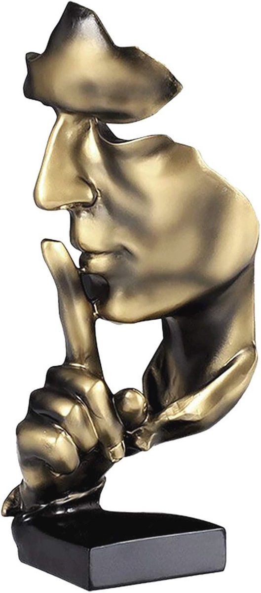 Abstracte Kunst Statue Silence is Gold Decoratief Object voor op Tafel