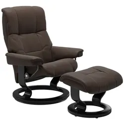 Stressless Sessel mit Hocker Mayfair Classic Leder Braun Batick Brown S (Small)