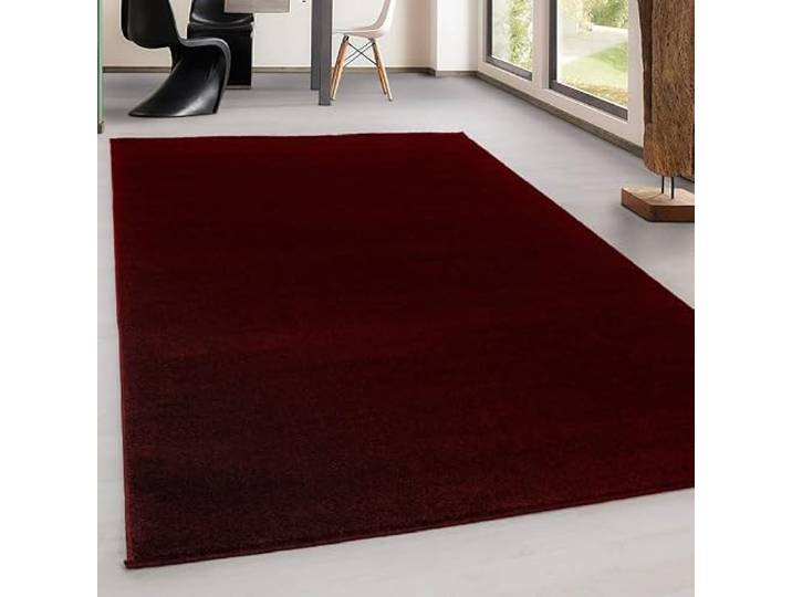 DecoTappi Tapis Modernes Design Rouge 160x230 cm Salon Pile Courte Moderne Couleur Unique moucheté