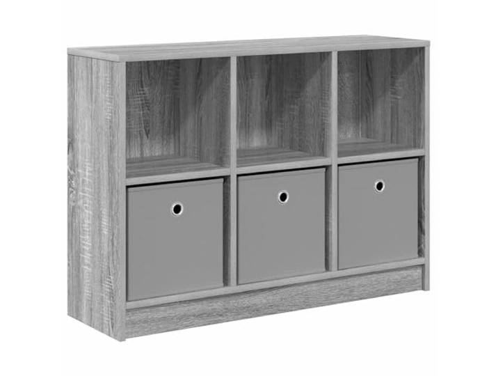 GHVBNMF Sideboard mit 3 Schubladen Graues Sonoma 88,5x27,5x63,5 cm Kompakte Kommode für Flur und Wohnzimmer. Bietet viel Stauraum durch Ablagen sowie versenkte Griffe für modernes Wohnen.