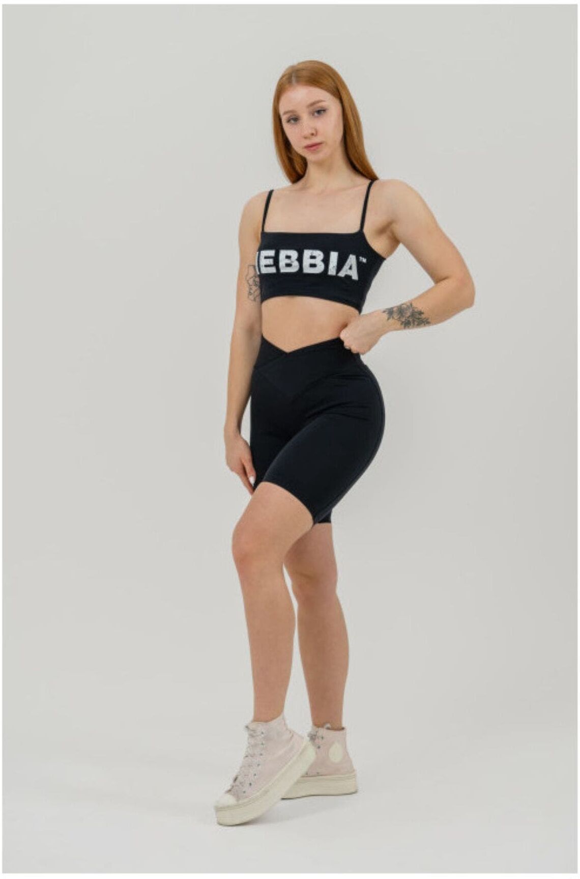 NEBBIA Bandeau Bra Back Check Nero   