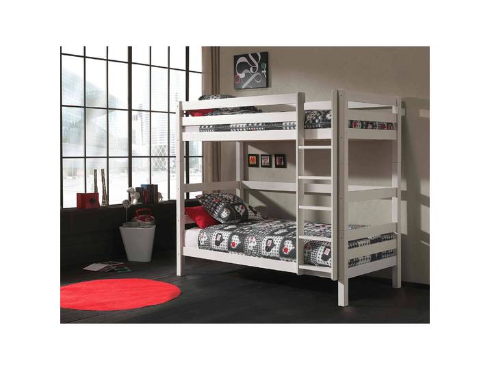Etagenbett Pino I 182cm Weiß/Weiß