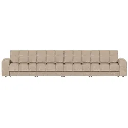 Sofa Date 4-Sitzer aus Webstoff, klassischer Stil, Nougat, komfortabel gepolstert für vier Personen