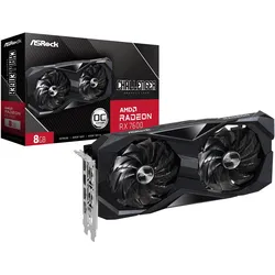 AsRock Radeon RX 7600 Challenger OC (8 GB, GDDR6), Grafikkarte, Schwarz