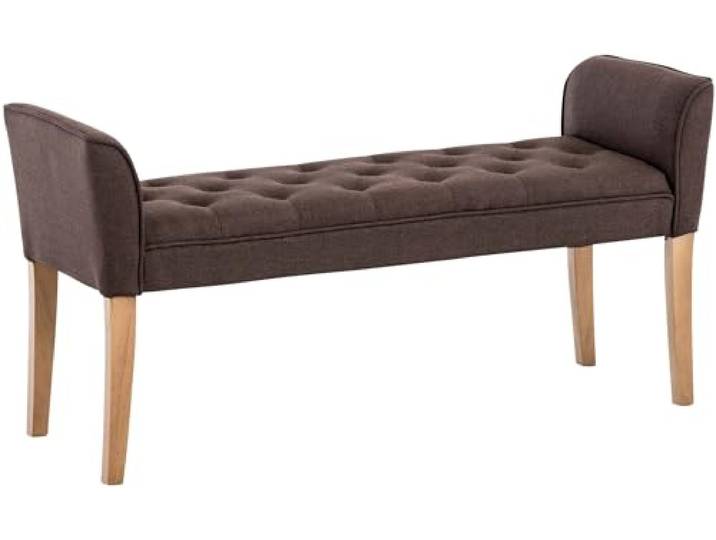 CLP Chaiselongue Cleopatra I Stoff-Bezug I Polsterbank, Farbe: braun, Gestellfarbe: antik-hell