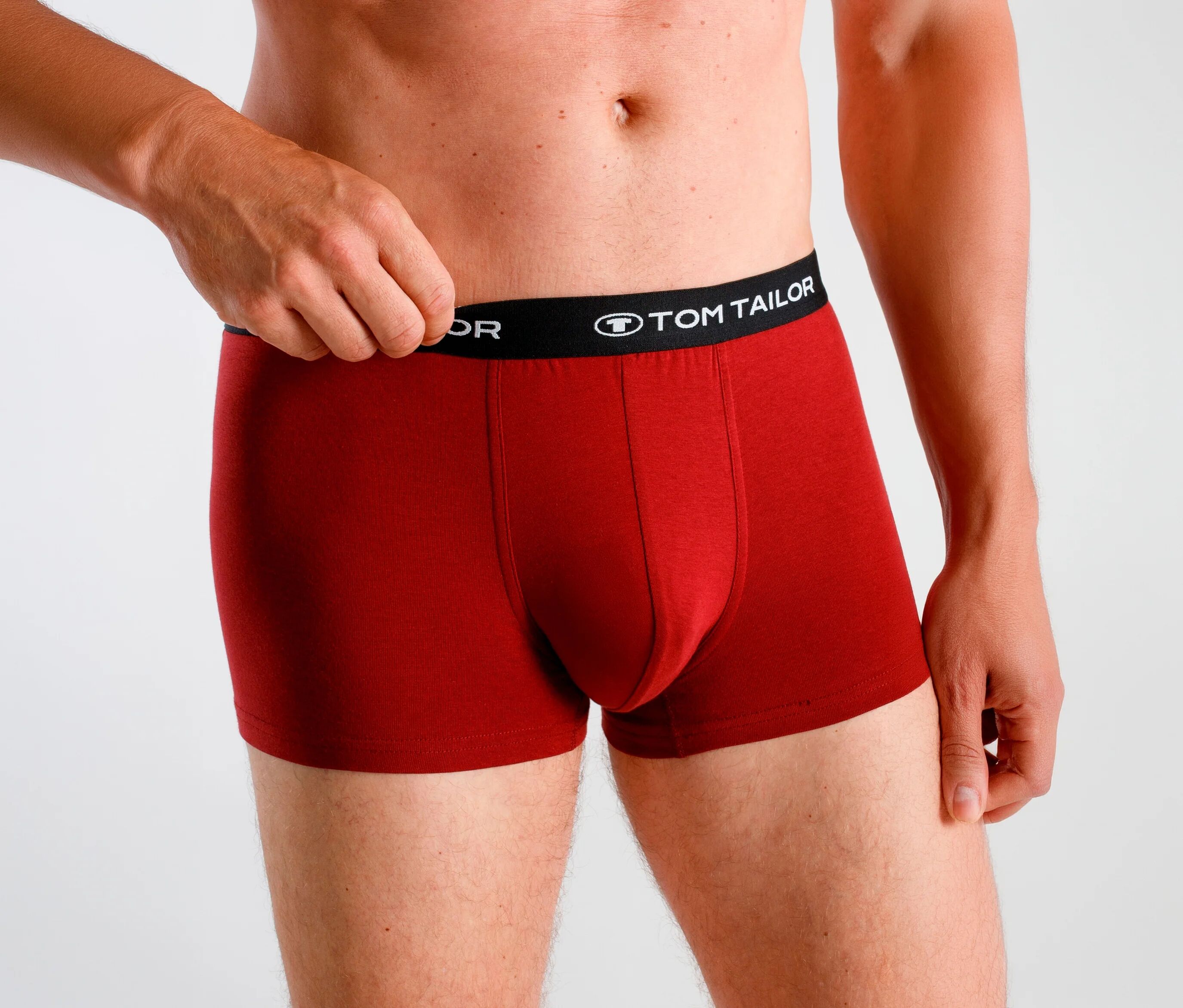 3 Tom Tailor Slipboxer »Buffer« - Herren - Gr. S/4 - dunkelrot