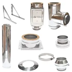 ASTEC Edelstahlschornstein Bausatz doppelwandig DN 113 mm Edelstahl Sanierung