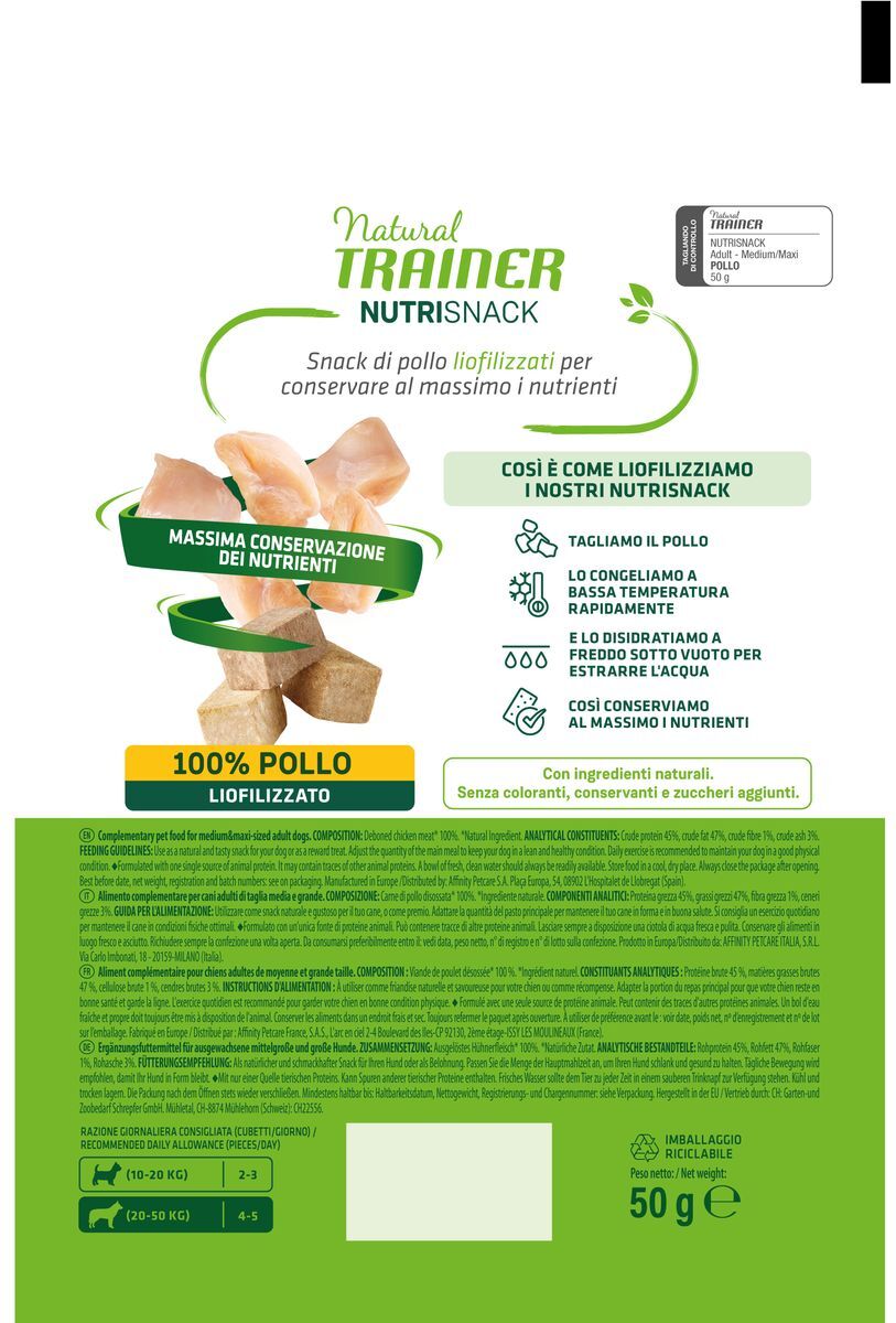 Natural Trainer Dog Nutri Snack 50G POLLO