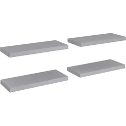 vidaXL Schweberegale 4 Stk. Grau 60x23,5x3,8cm MDF