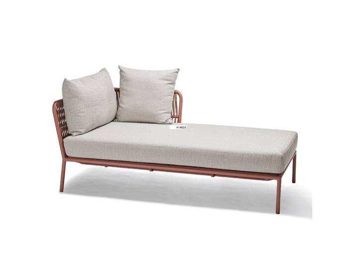 Stern Recamiere Romy Aluminium Terra Kordel Terra Armlehne links