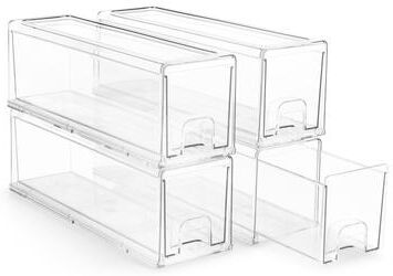 Sorbus Small Clear Stackable Storage Drawers with Handles