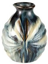 Atlas Lighting and Home Atlas Kelly Blue and Beige Textured Vase