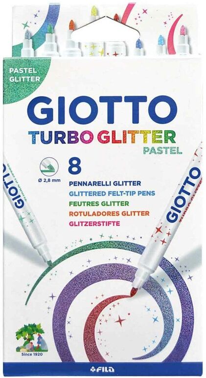 Etui 8 feutres Turbo Glitter Pastel - Giotto