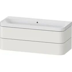 Duravit Happy D.2 Plus Möbelwaschtisch HP4349N39390000 117,5x49cm, 2 Schubkästen, ohne Hahnloch, nordic weiß seidenmatt