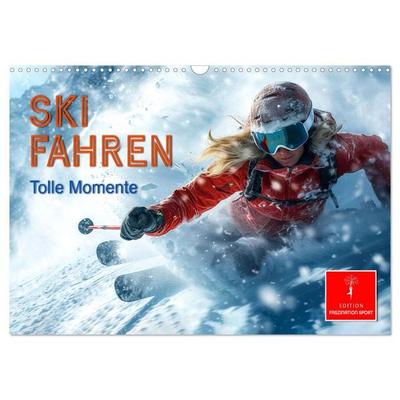 Skifahren - tolle Momente (Wandkalender 2027 DIN A3 quer), CALVENDO Monatskalender