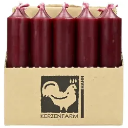 Kerzenfarm Hahn Paraffin-Stabkerze dunkelrot 10cm