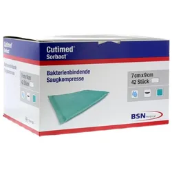 BSN, Verbandsmaterial, Cutimed Sorbact, Saugkomp.,antimikrobielle Wundauflage,steril, 7:9cm