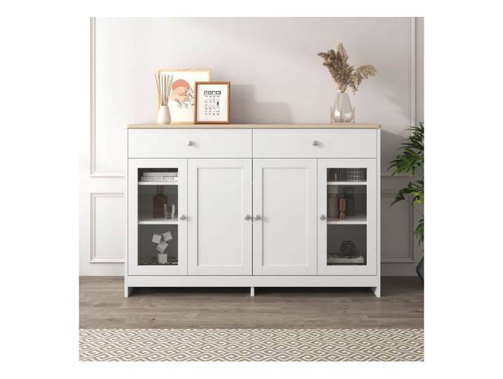 Furnishings Home Beistellschrank Schließfach + 2 Schubladen + 4 Türen (Set, 1er Set)